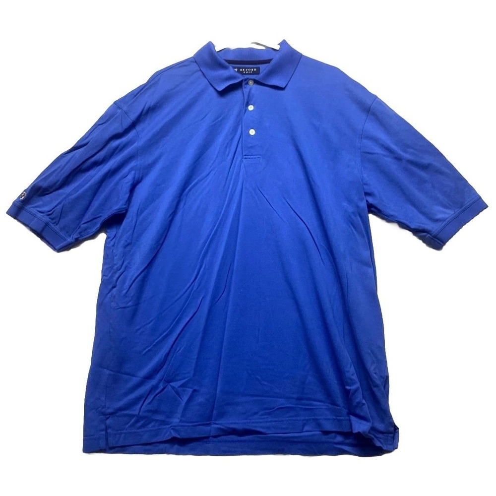Oxford Golf Polo Shirt Men XL Blue Fiesta Cotton Golf Performance Athleisure